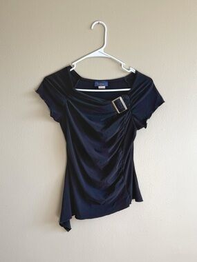 Vintage Y2K Asymmetrical Buckle Top